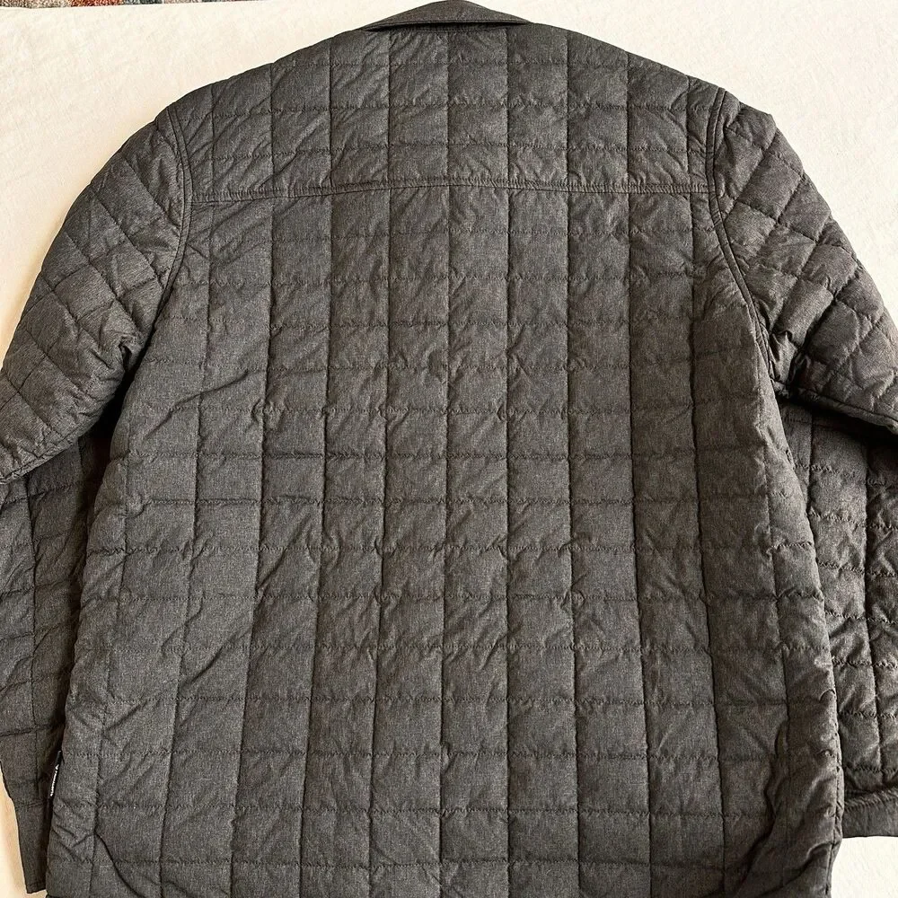 The North Face Jacket Mens MEDIUM Gray ThermoBall Eco Shirt Jacket Quilted Snap